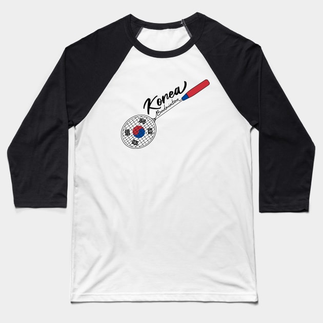 South Korea Flag of Badminton Racquet Support (Korea) Badminton Flag Baseball T-Shirt by Mochabonk